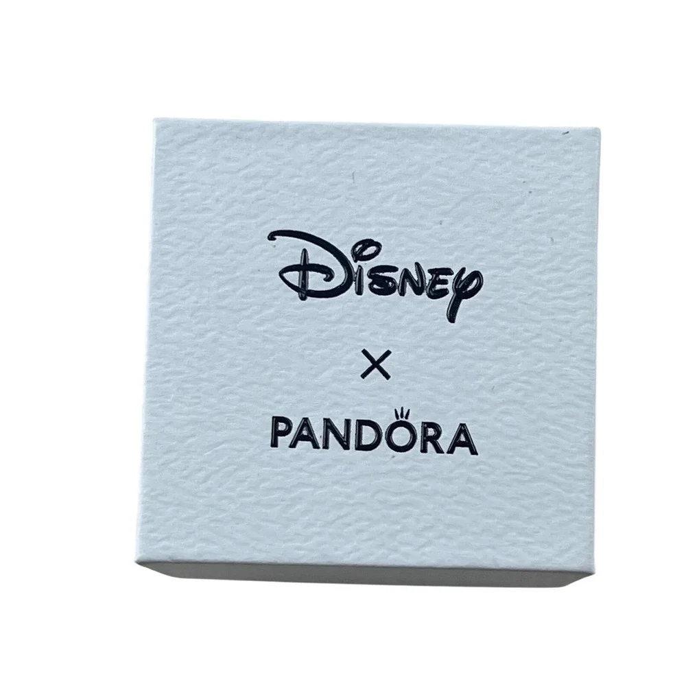 Disney x Pandora Jewelry Gift Box White Pink Black Square Charm Ring Box